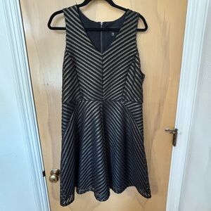 Mossimo Supply Co. Black and Gold Chevron Mini Dress